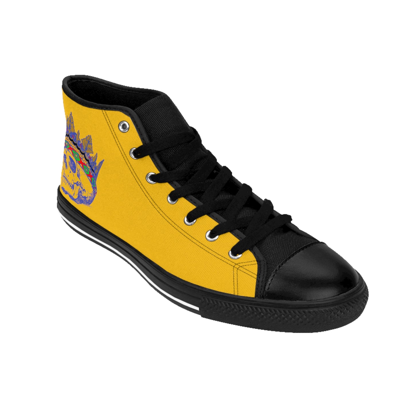 QUEEN SKULL On Mustard Women's Classic Sneakers