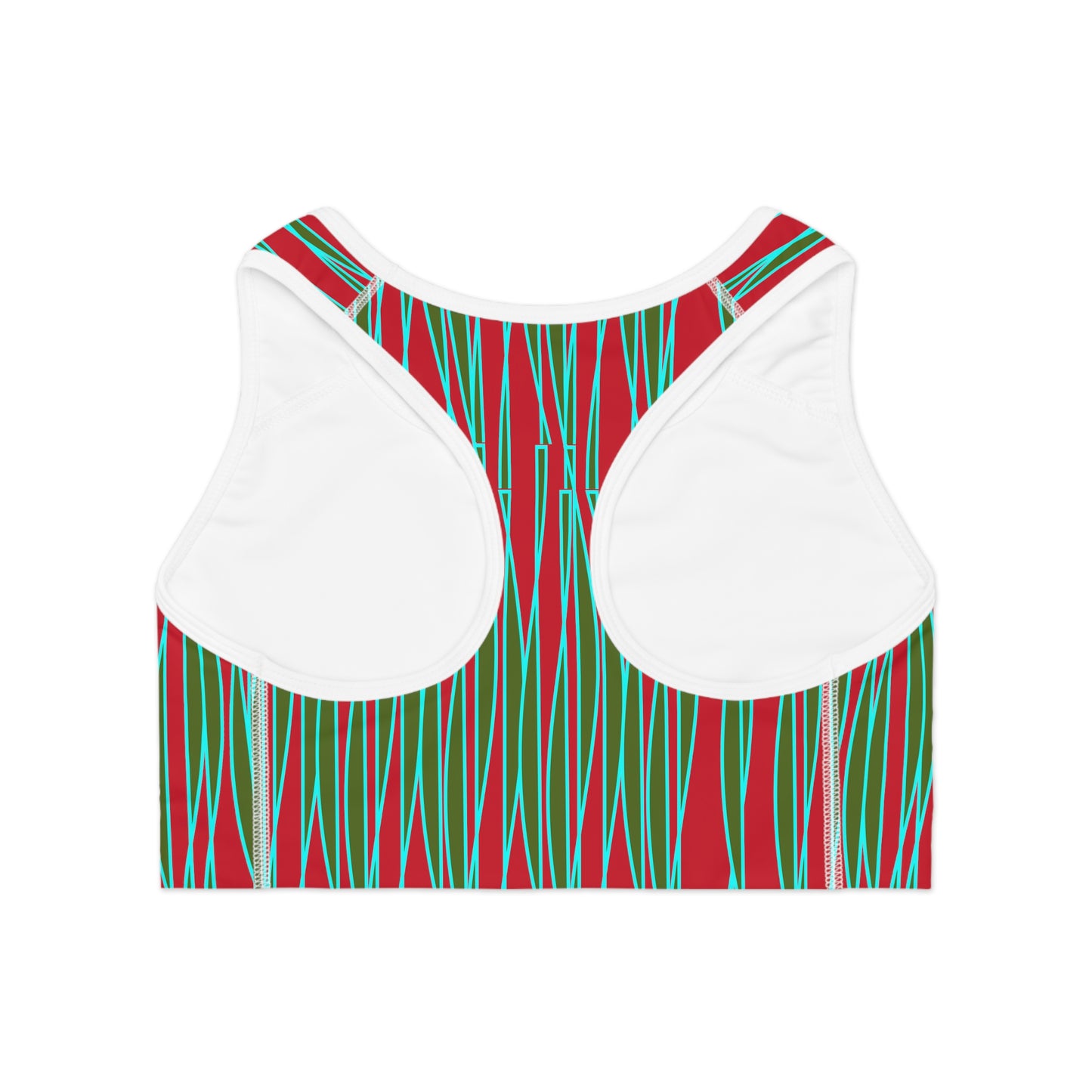 Light Ribbons ( Red ) Sports Bra (AOP)