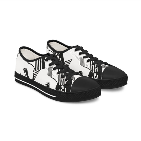 B & W D String Women's Low Top Sneakers