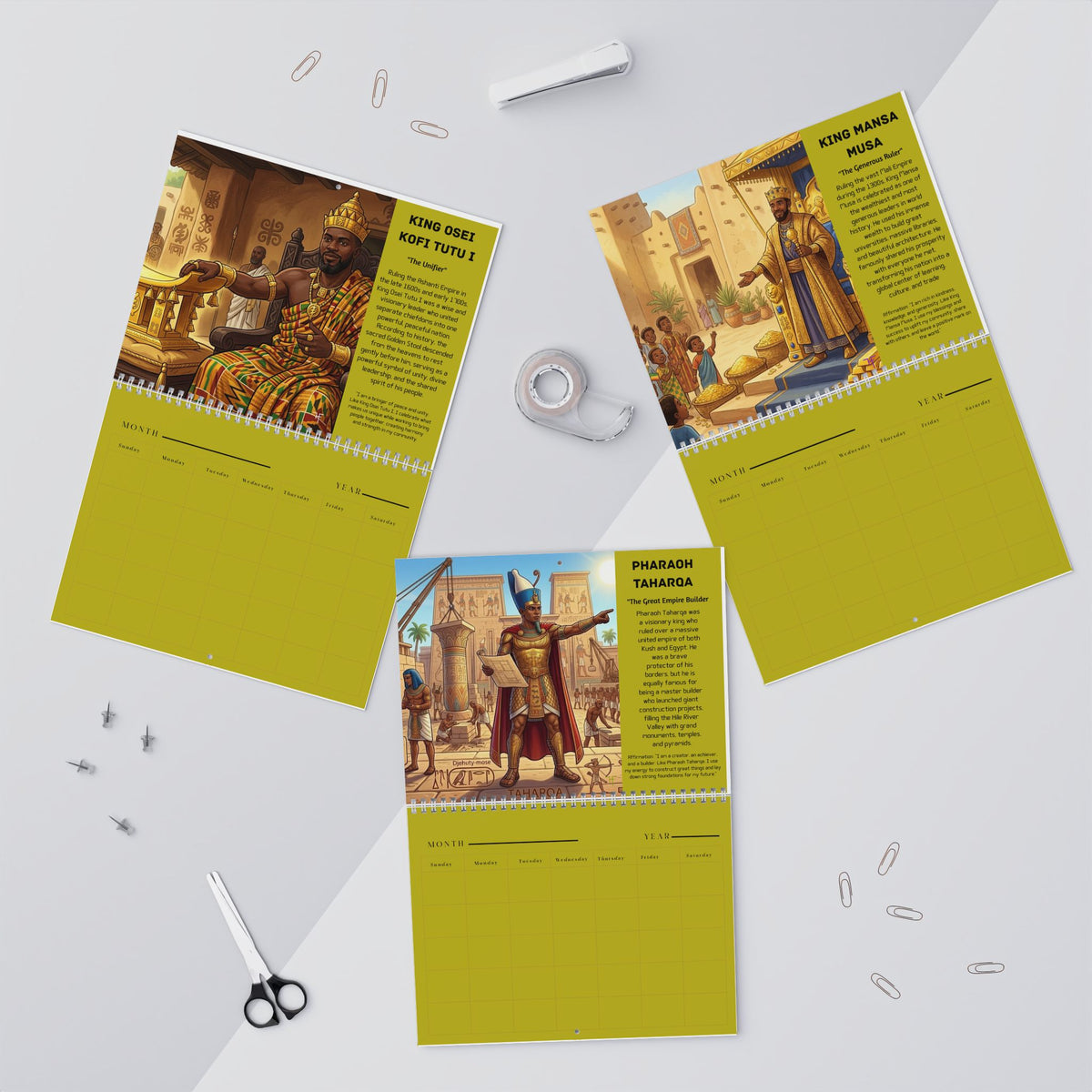 African Kings Wall Calendar — Undated Black Children's History & Culture Calendar
