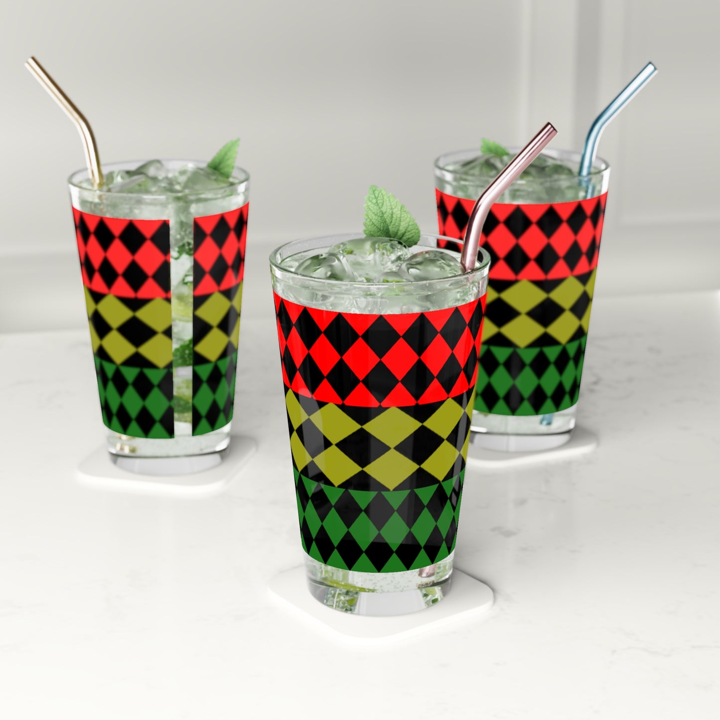 Pan African FLAG Pint Glass, 16oz