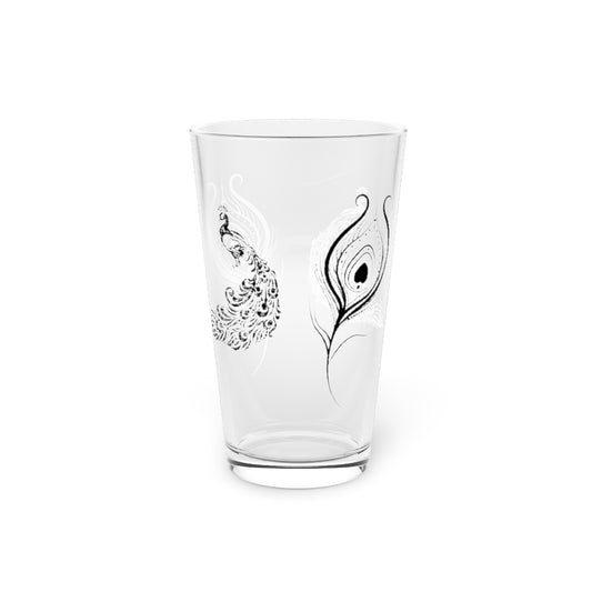 Peacock Pint Glass, 16oz