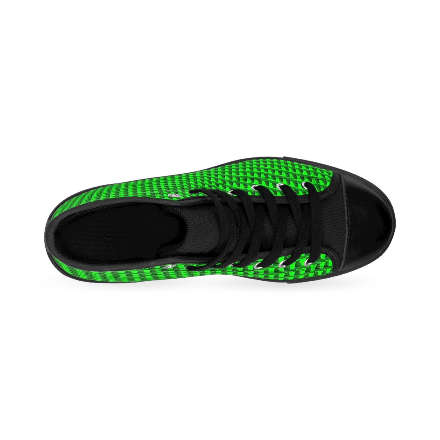 Black Chrome On Green Strain Women's Classic Sneakers