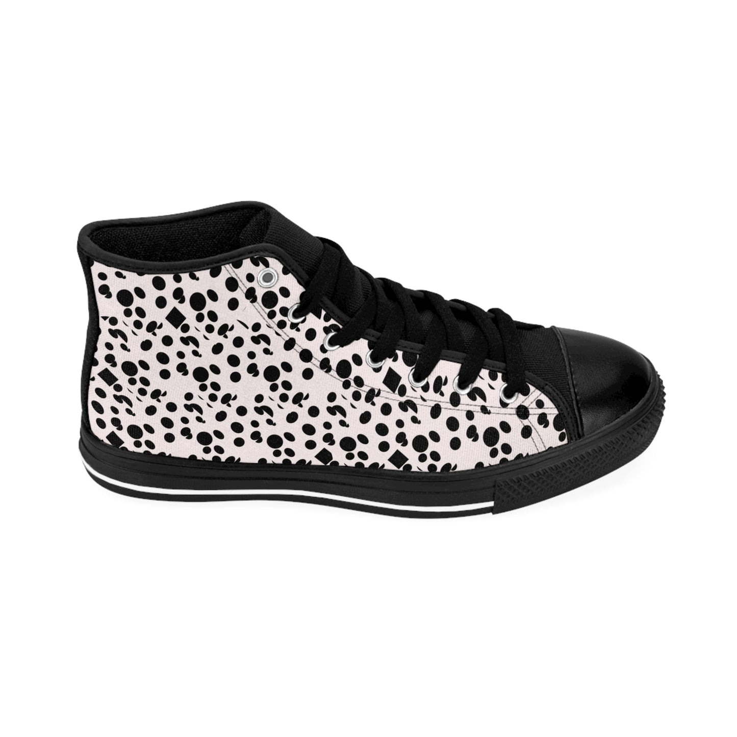 Small Black Dots on white Women's Classic Sneakers