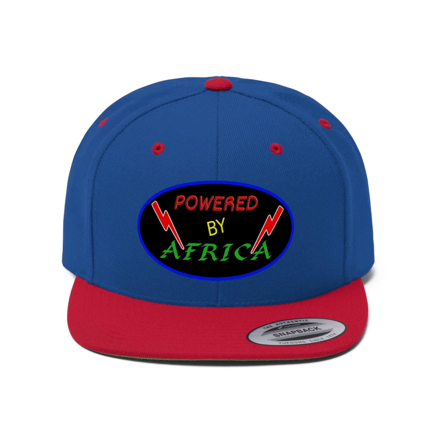 Powered By Africa (EMBROIDERED)  Unisex Flat Bill Hat