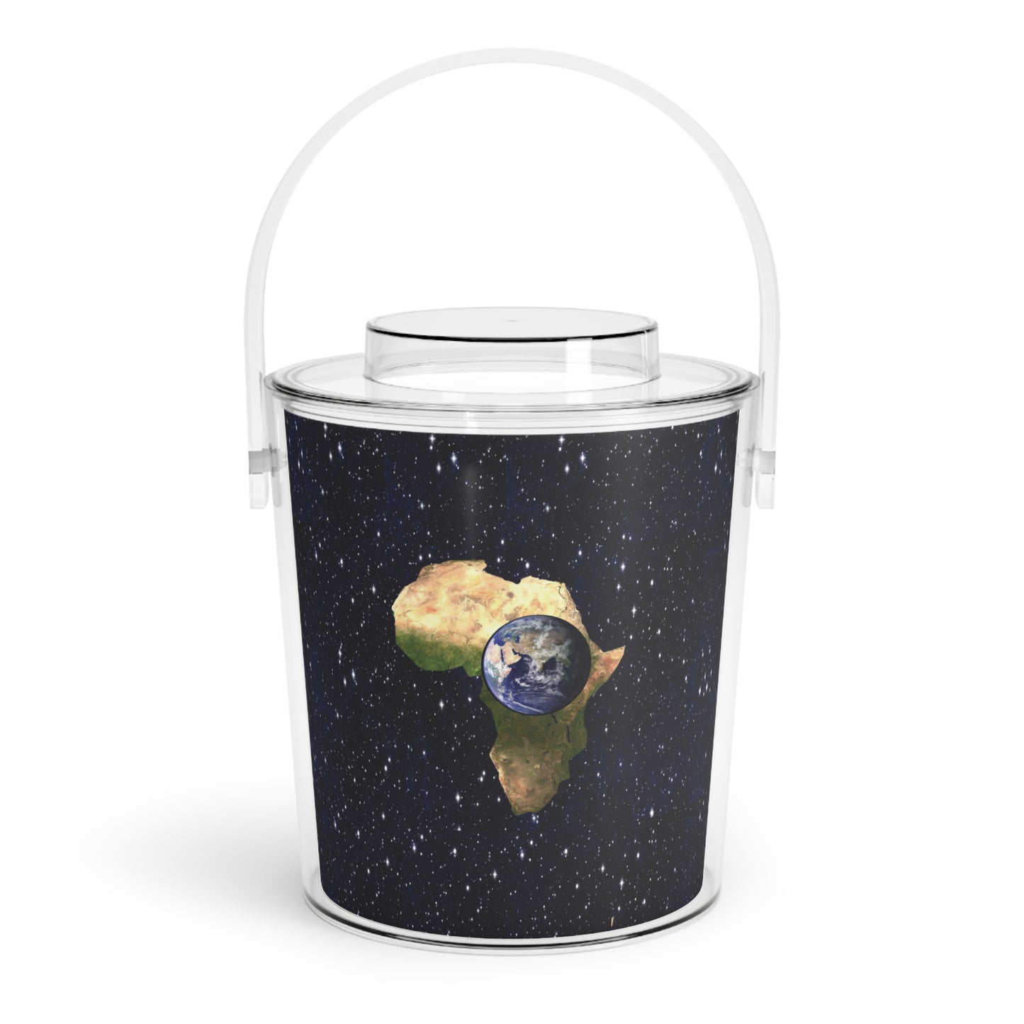 Earth In Africa Ice Bucket with Tongs