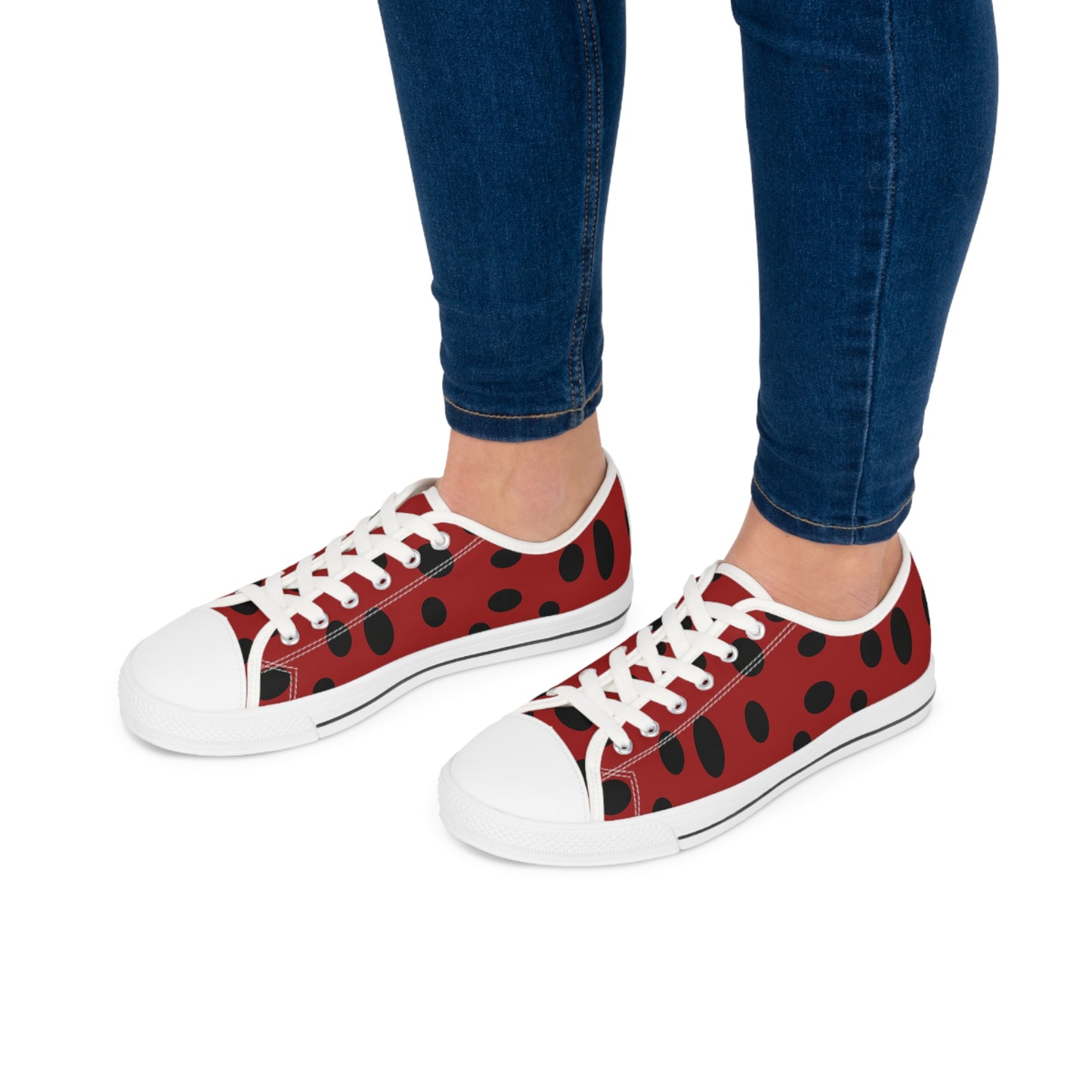 Ladybug (Black Spots on Red )     Women's Low Top Sneakers