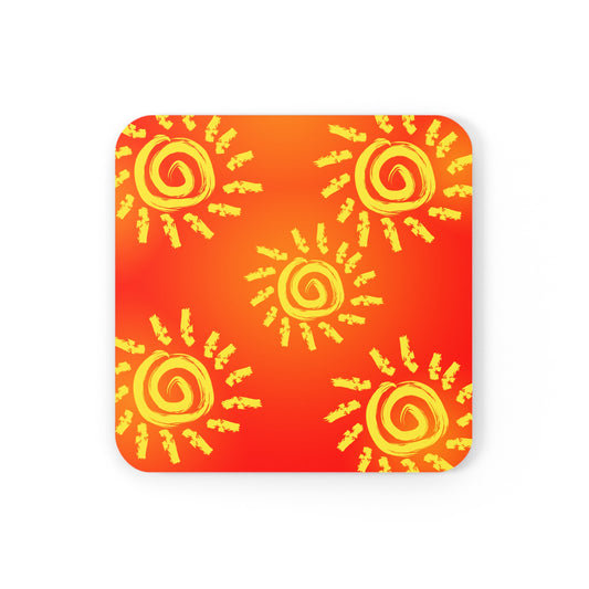 Sun Shine Corkwood Coaster Set