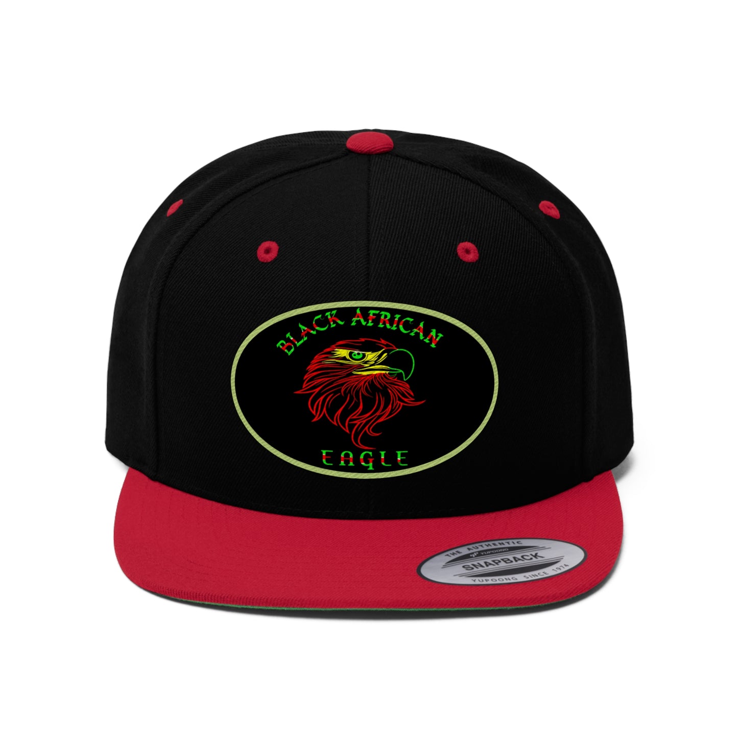 Black African Eagle (EMBROIDERED)  Unisex Flat Bill Hat