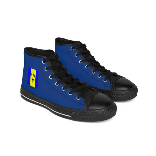 Barbados On  Blue Women's Classic Sneakers