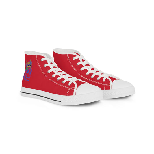 KING  SKULL On Red Men's High Top Sneakers