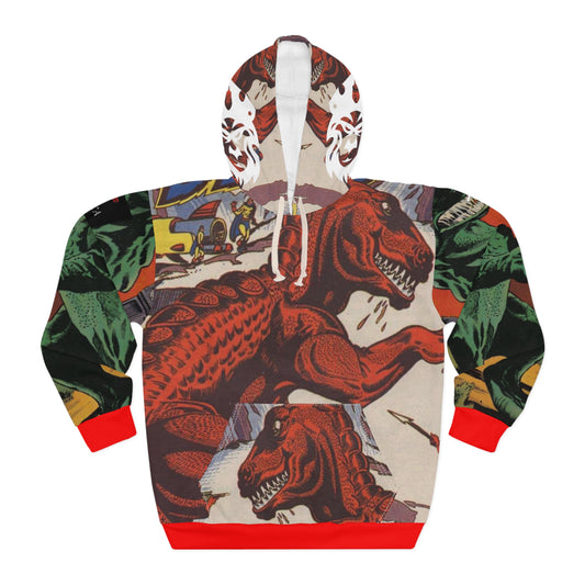 Red Dino Pullover Hoodie