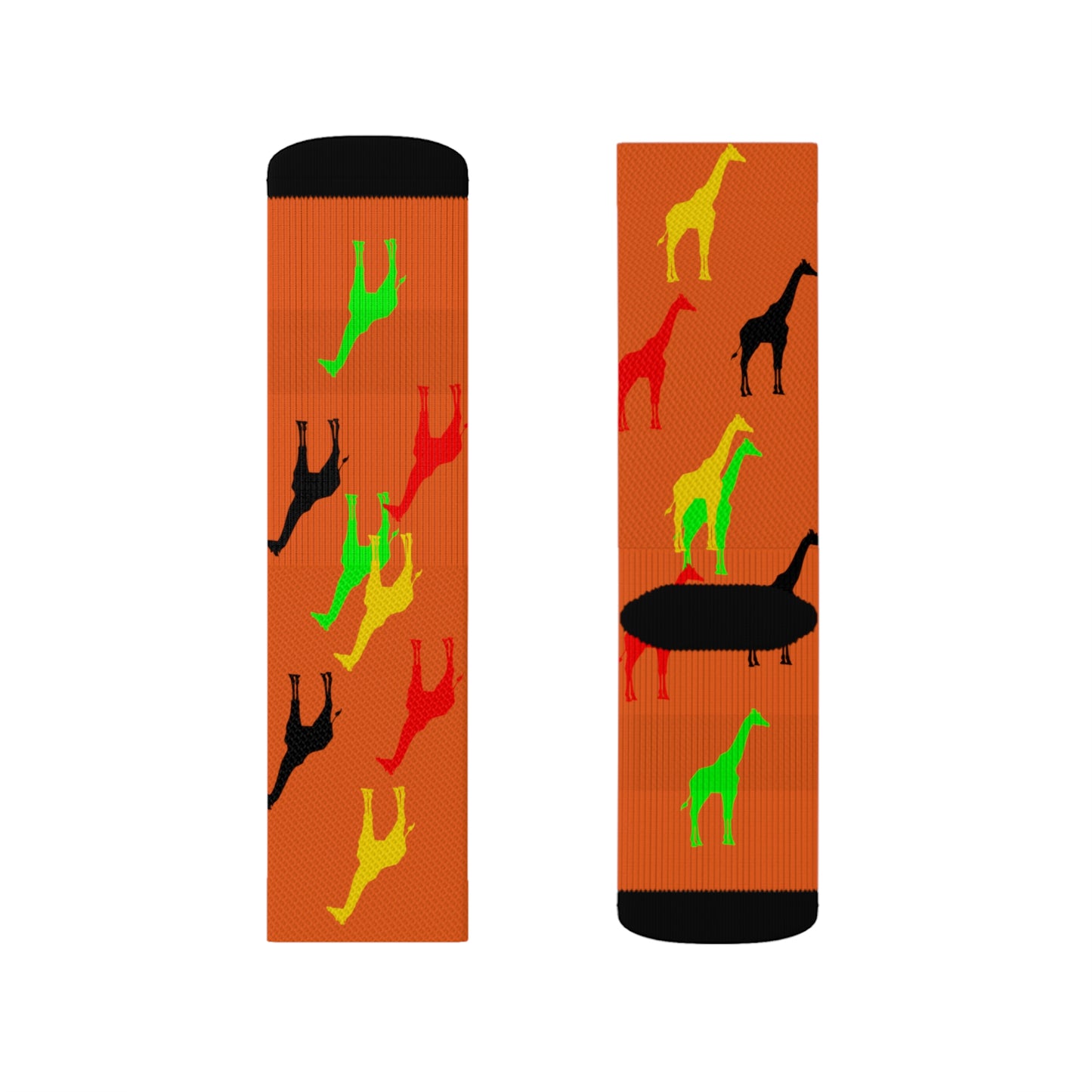 (Orange) Afro Giraffe Tubed Socks