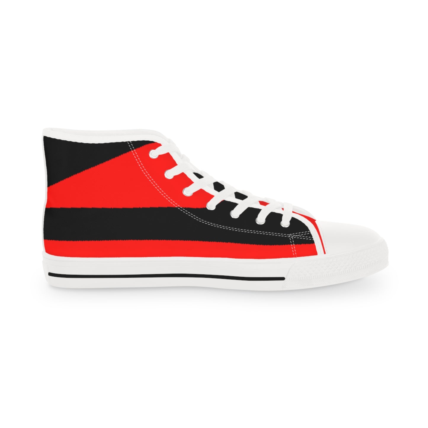 Black on Red Men's High Top Sneakers