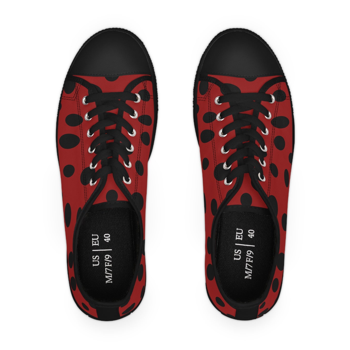 Ladybug (Black Spots on Red )     Women's Low Top Sneakers