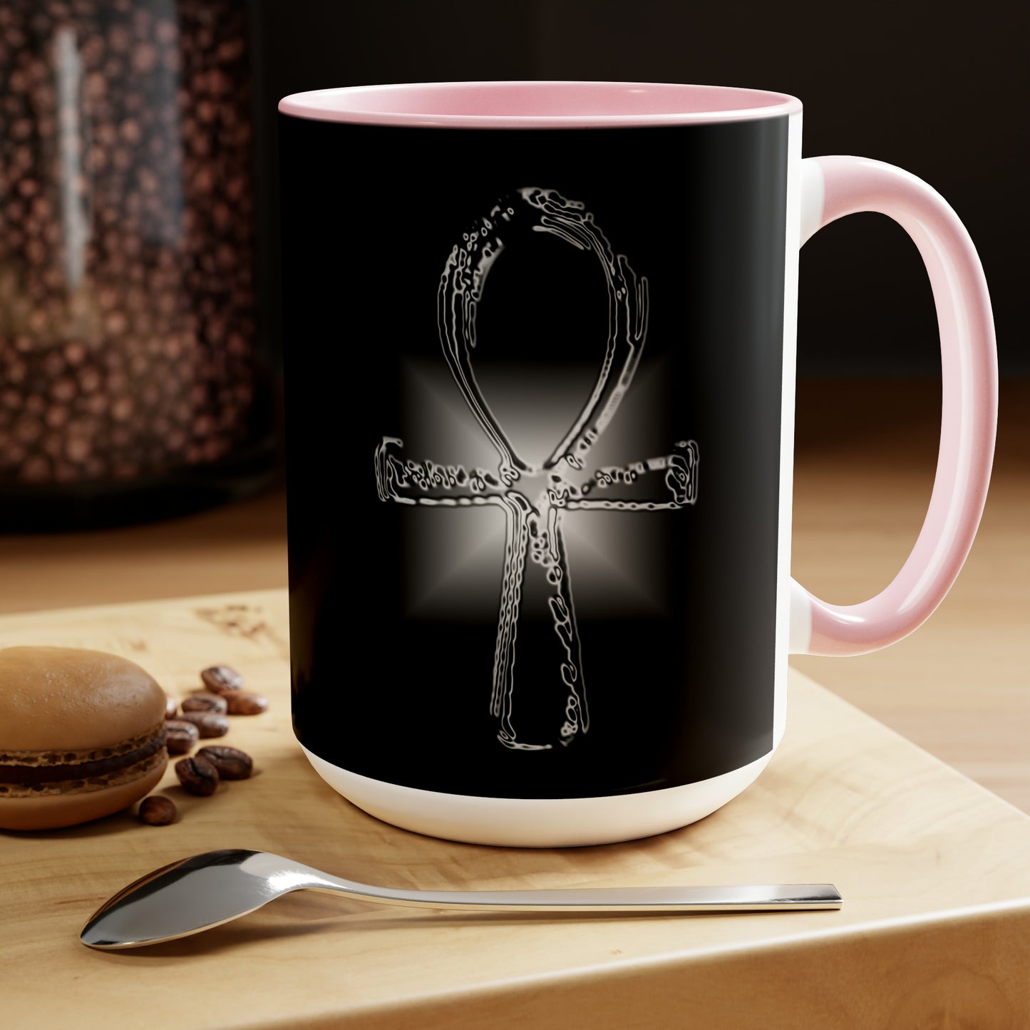 Glass ANKH Two-Tone Coffee Mugs, 15oz