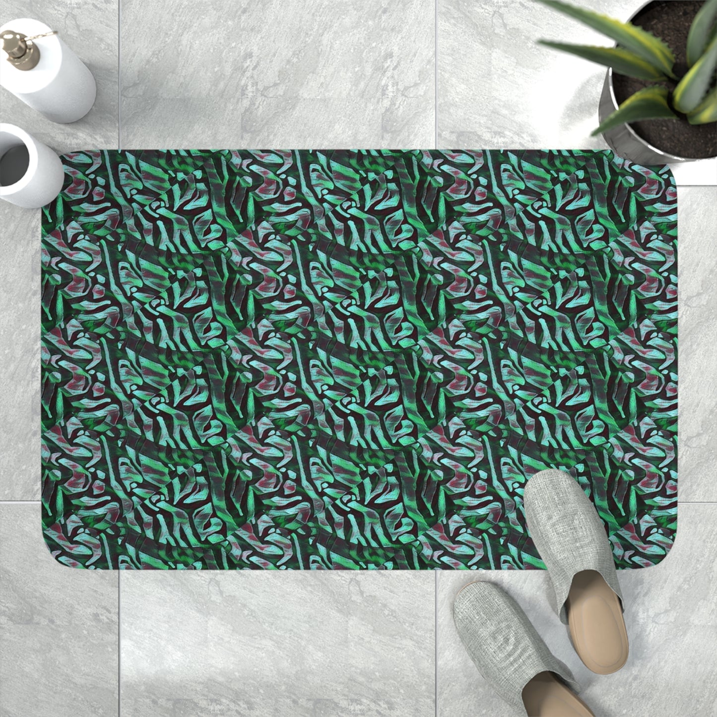 Mint Black Memory Foam Bath Mat