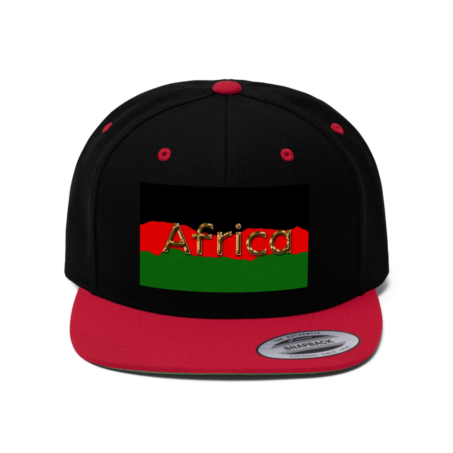 Africa in Gold (EMBROIDERED)  Unisex Flat Bill Hat