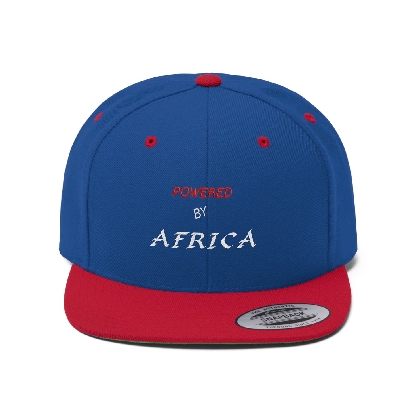 Powered By Africa (EMBROIDERED)  Unisex Flat Bill Hat