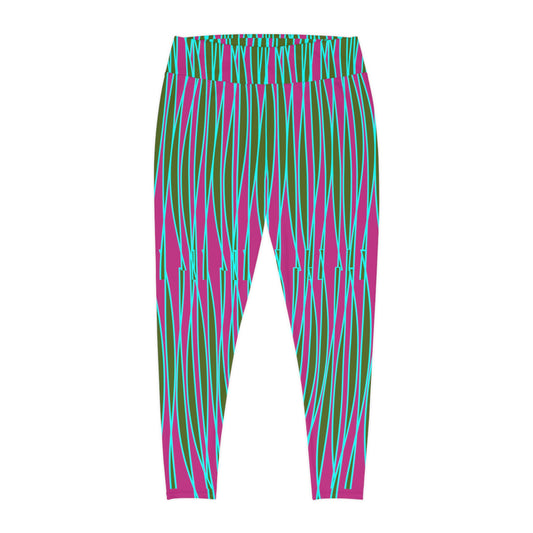 Light Ribbons [Pink] Plus Size Leggings