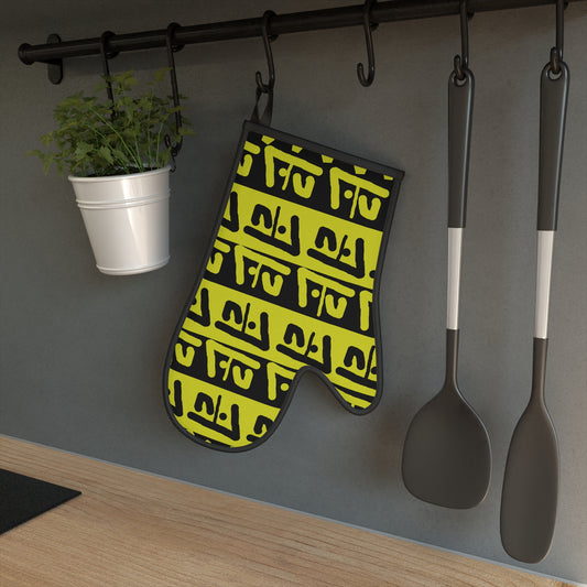 Black & Gold Q  Oven Glove