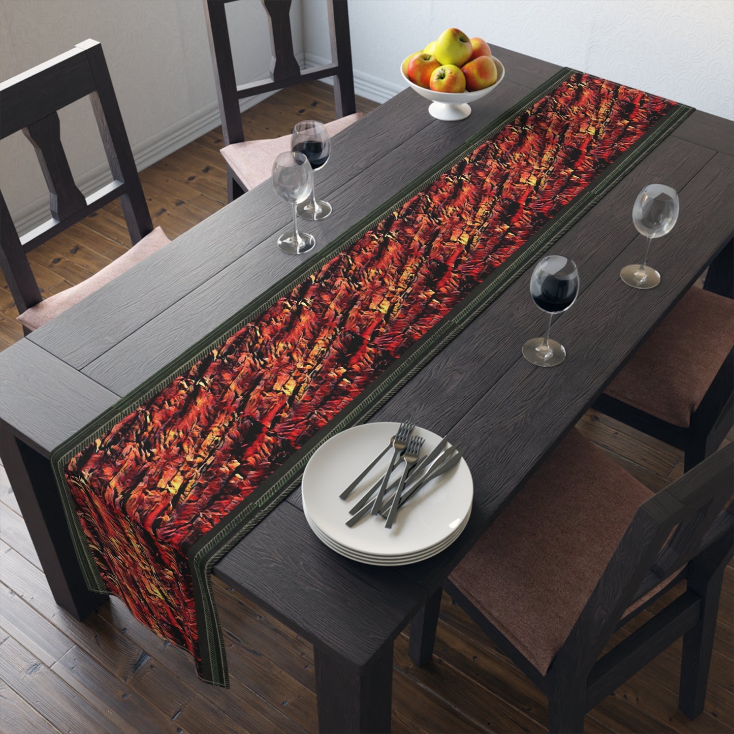 Red Wood Table Runner (Cotton, Poly)