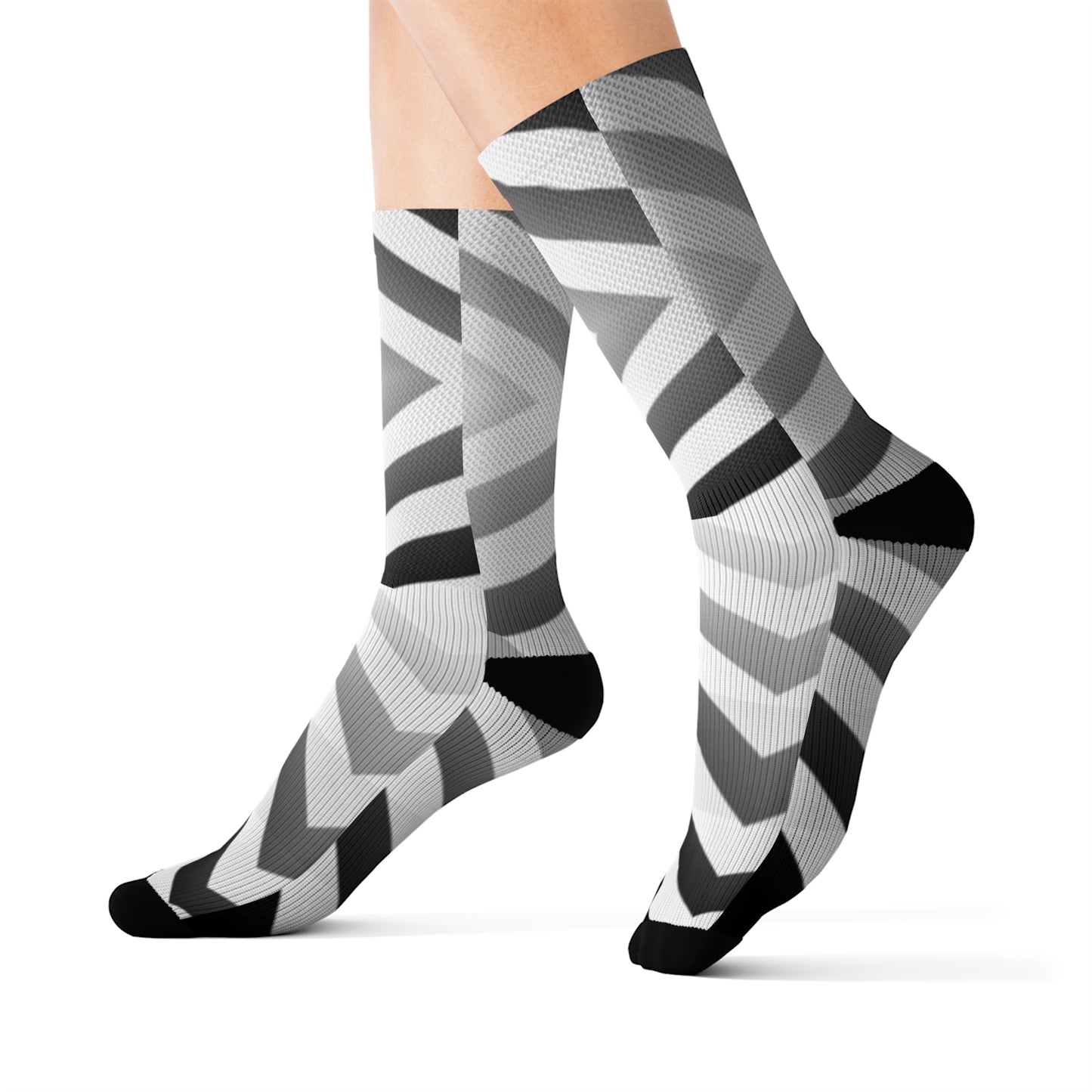 B & W Arrow Down       Sublimation Socks