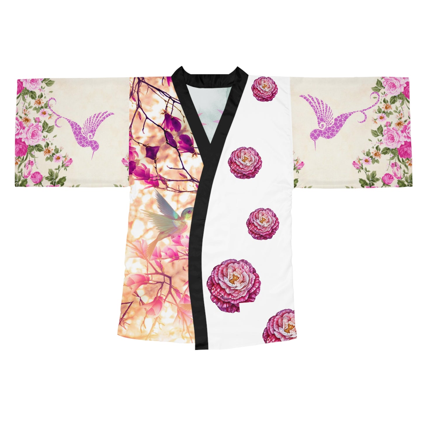 Humming Bird Long Sleeve Kimono Robe