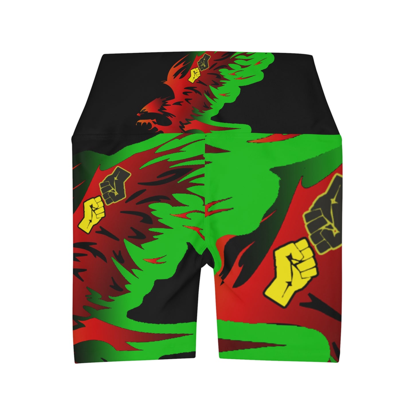 Afro Fire Bird High Waisted Yoga Shorts (AOP)