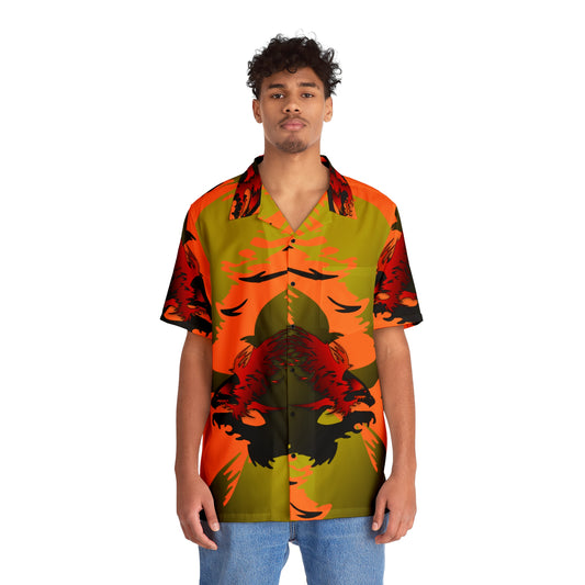 Twin Fire Birds Men's Hawaiian Shirt