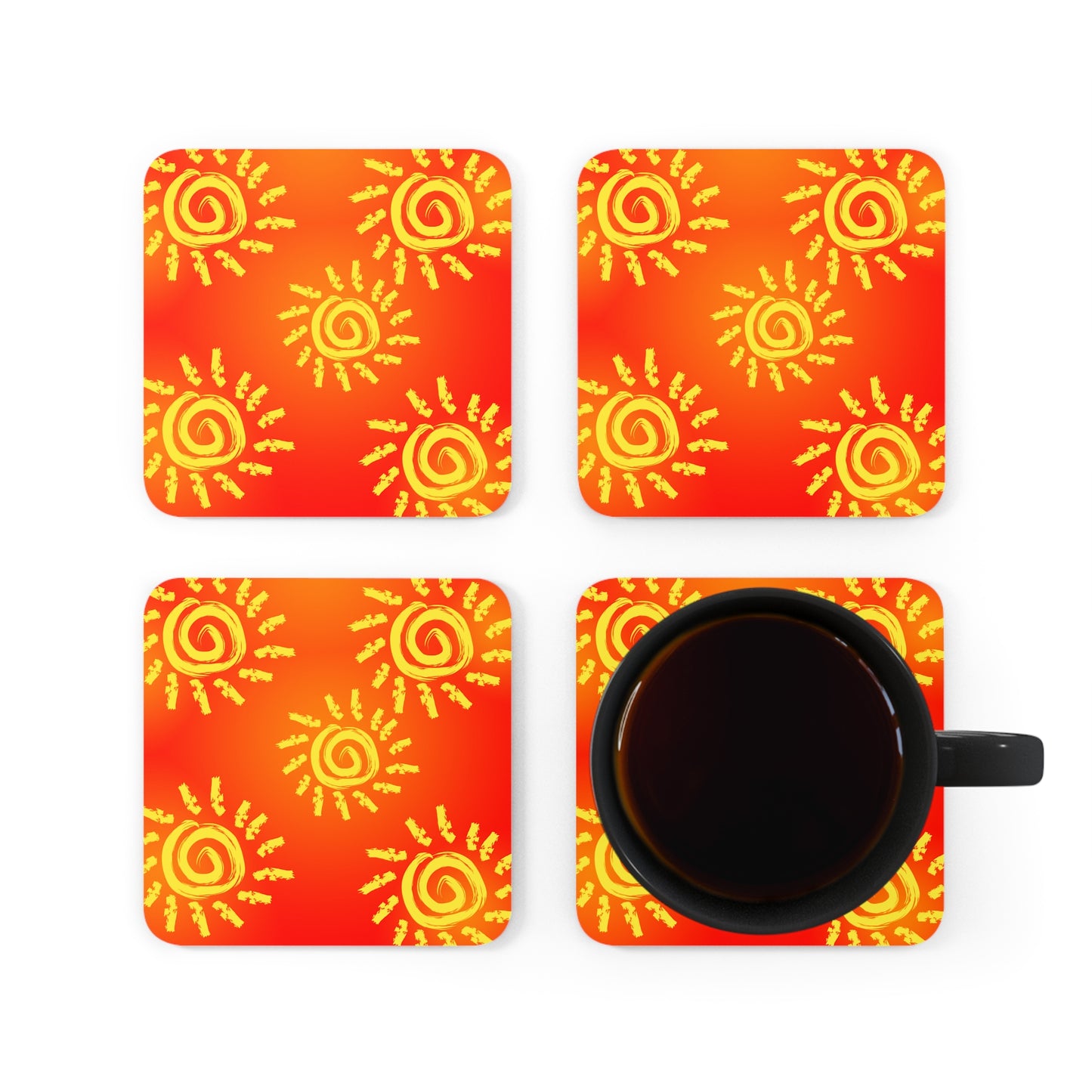 Sun Shine Corkwood Coaster Set