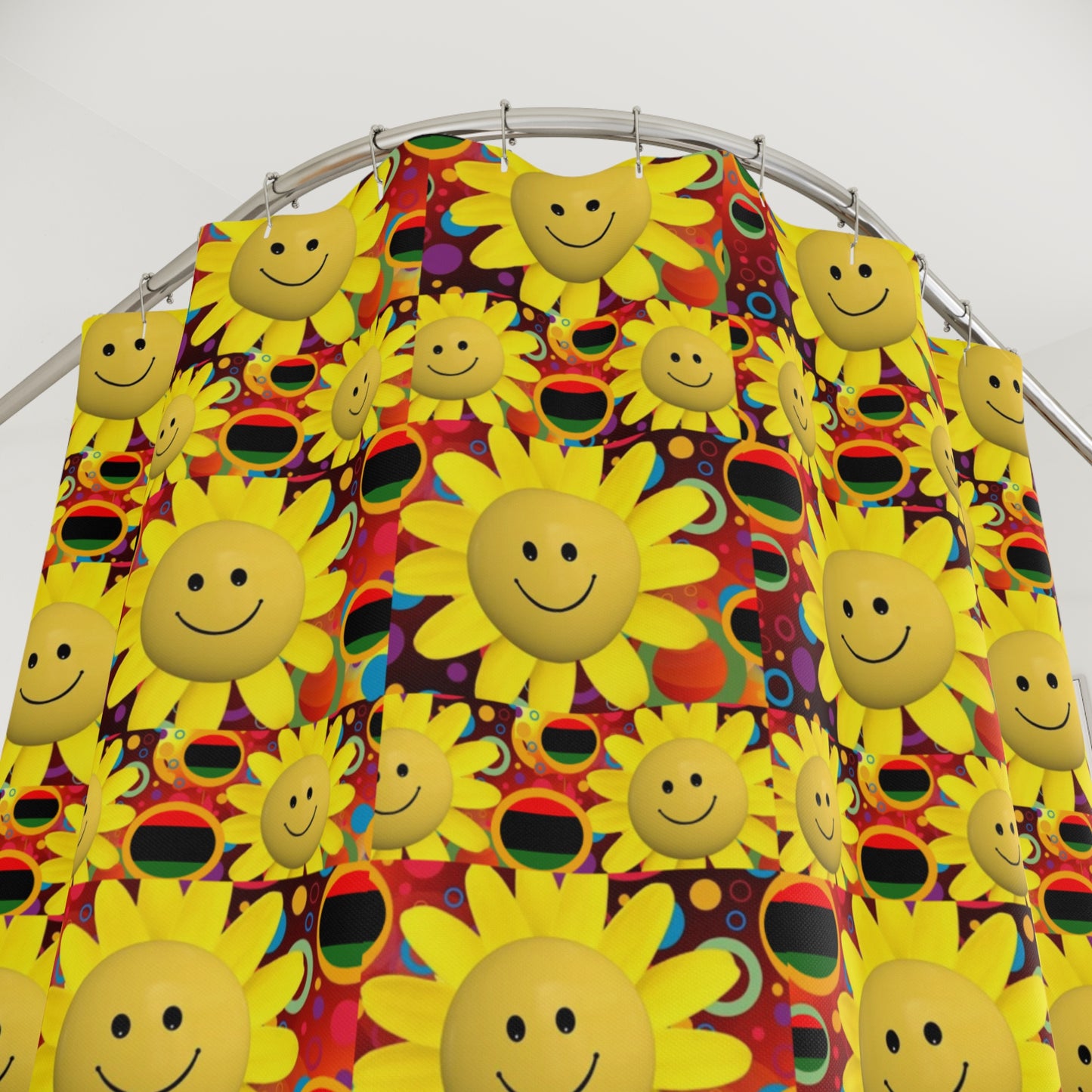 Smiling Sun Polyester Shower Curtain