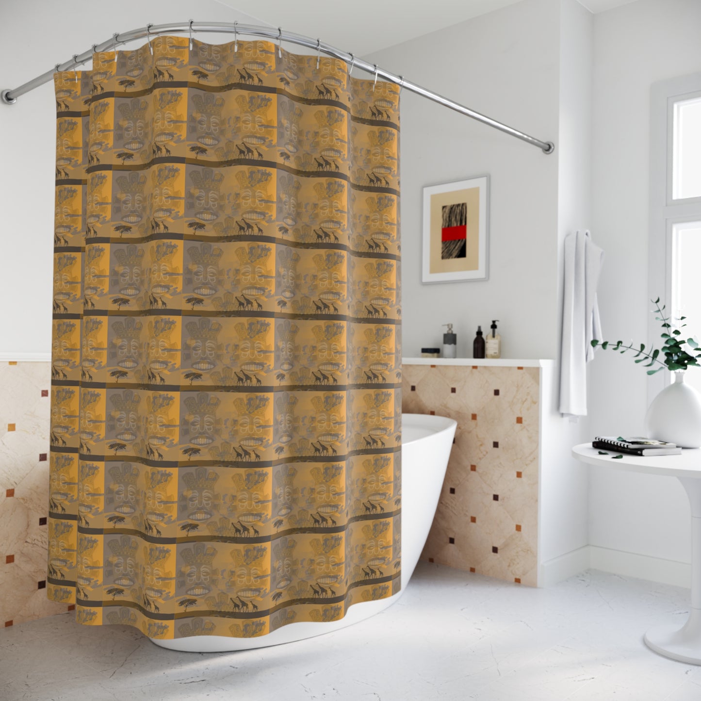 Tribal Horizon Polyester Shower Curtain