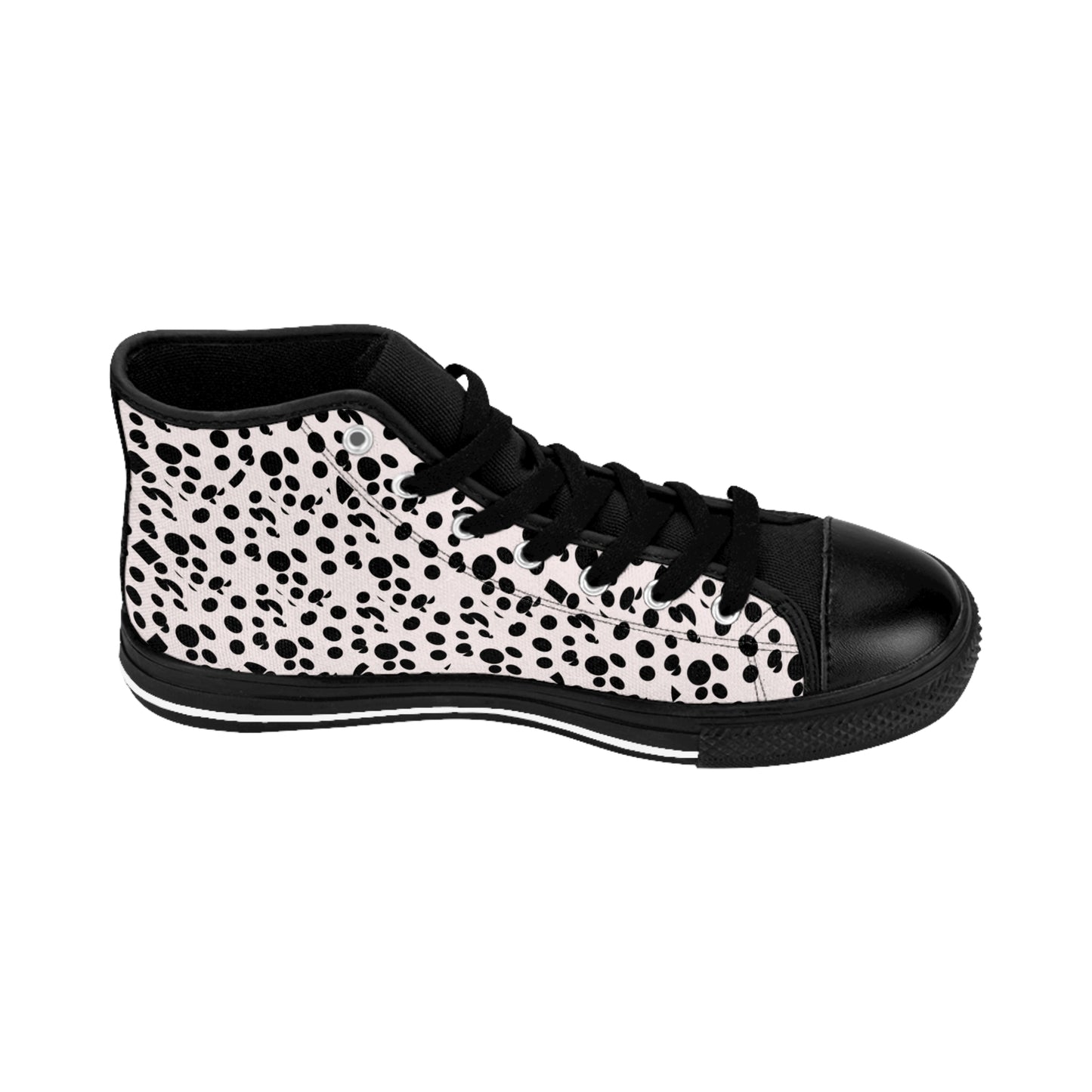 Small Black Dots on white Women's Classic Sneakers