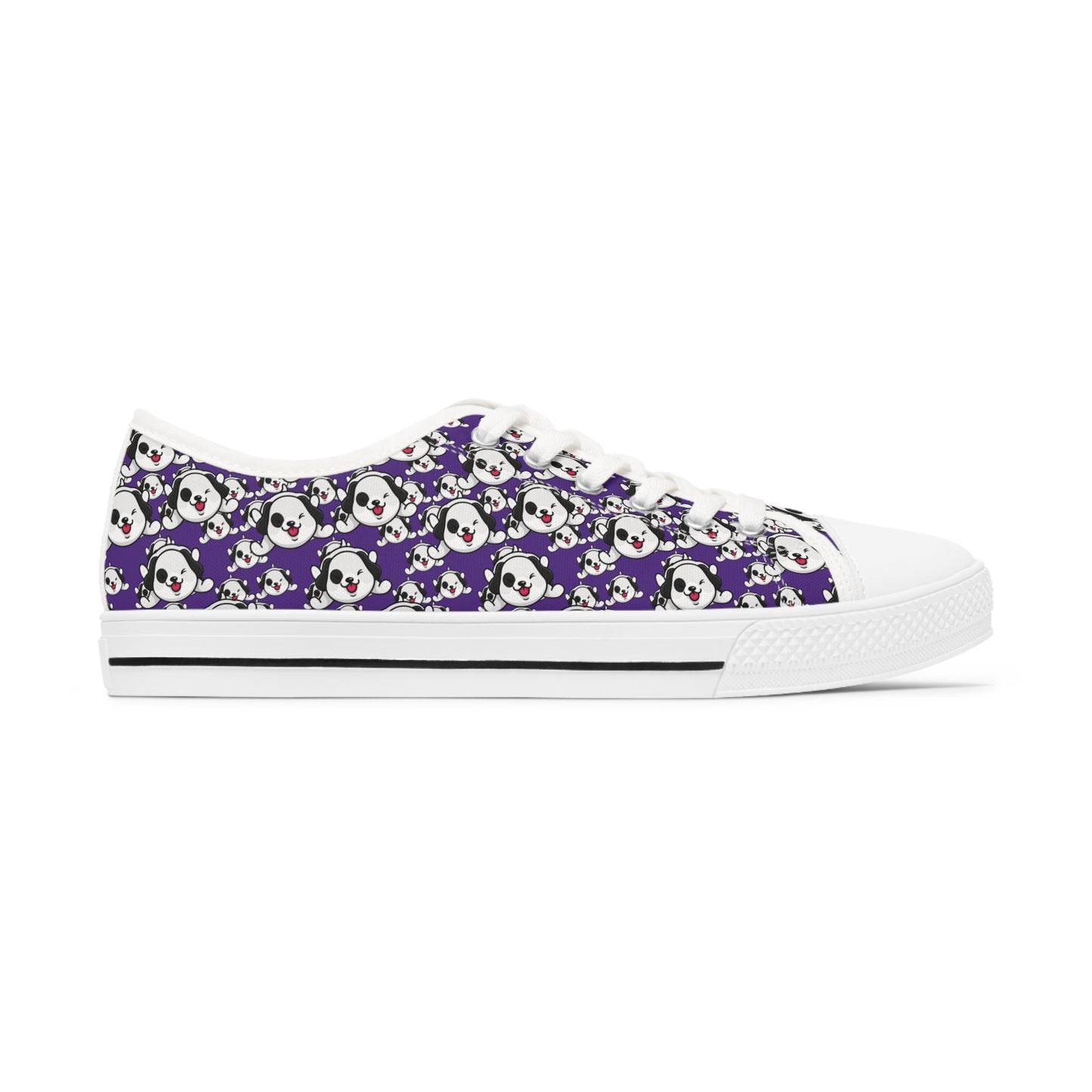 Dog on Purple Women's Low Top Sneakers