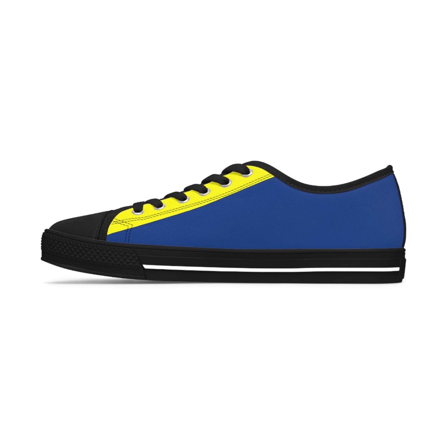 Yellow On Blue Women's Low Top Sneakers