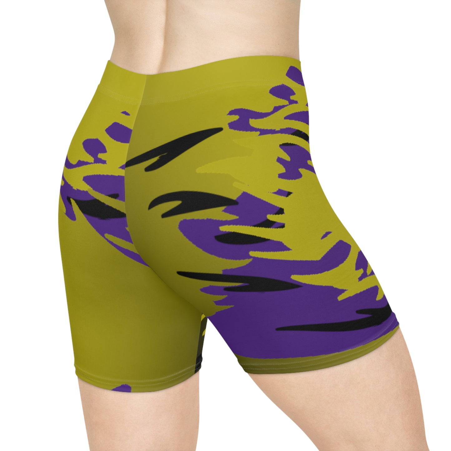 Golden  Black  Raptor   Women's Biker Shorts (AOP)