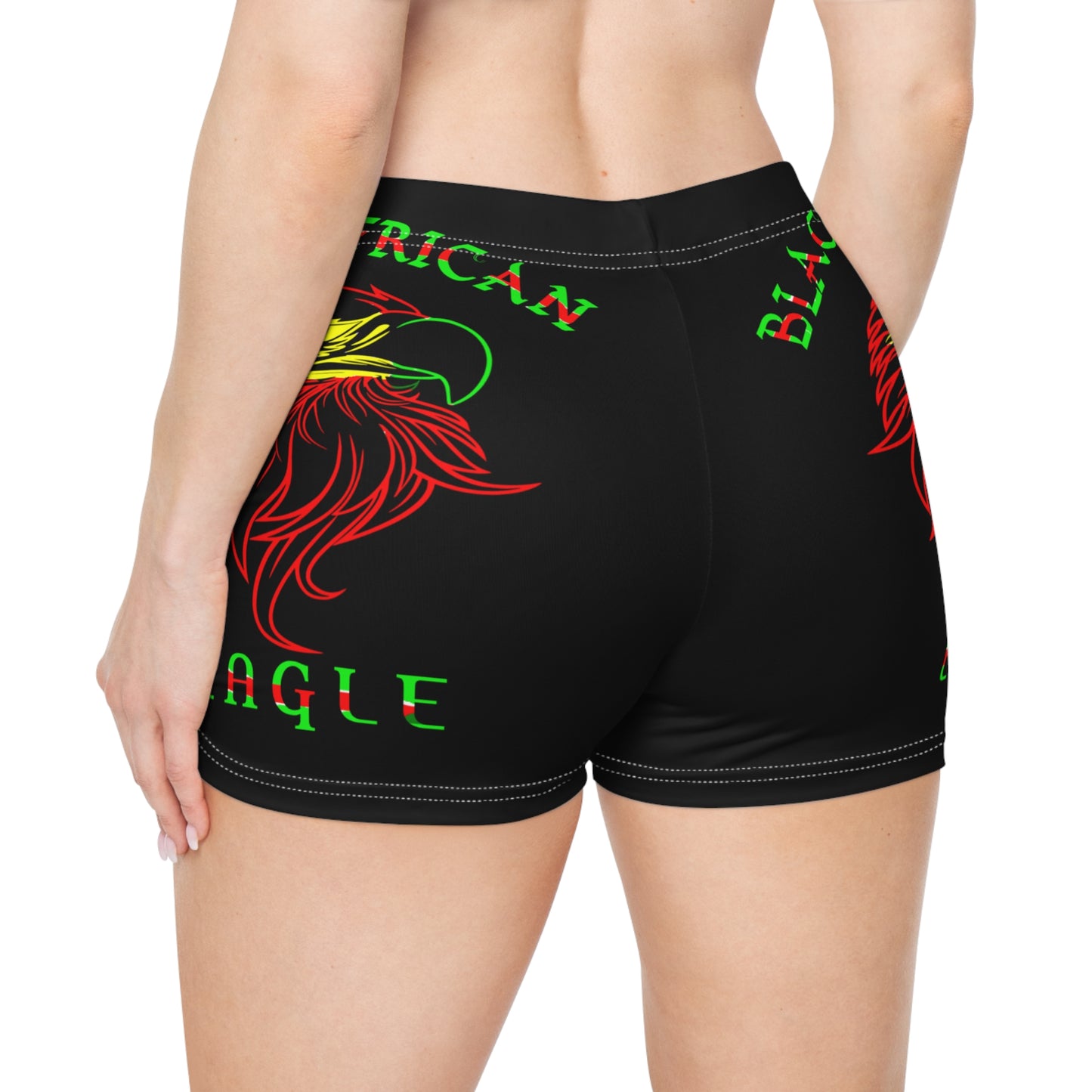 Black African Eagle Women's Shorts (AOP)