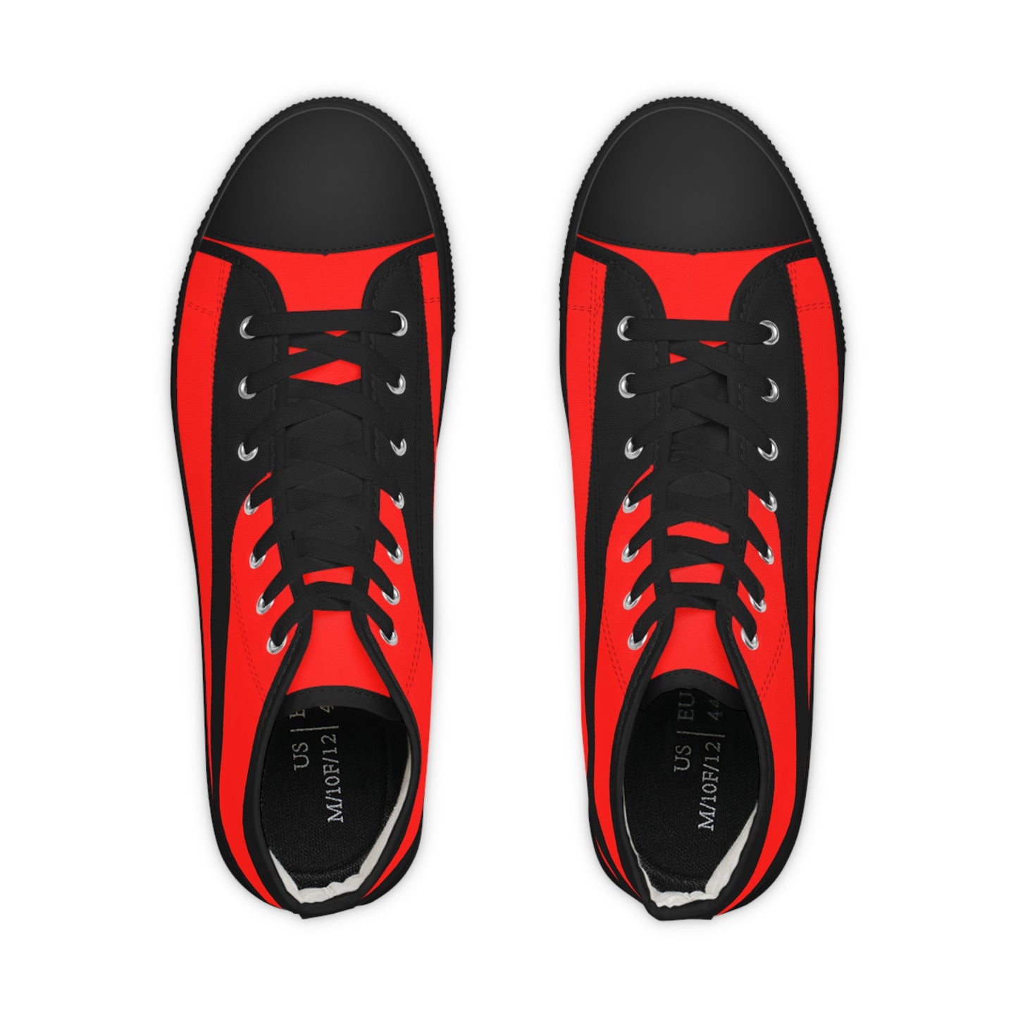 Black on Red Men's High Top Sneakers