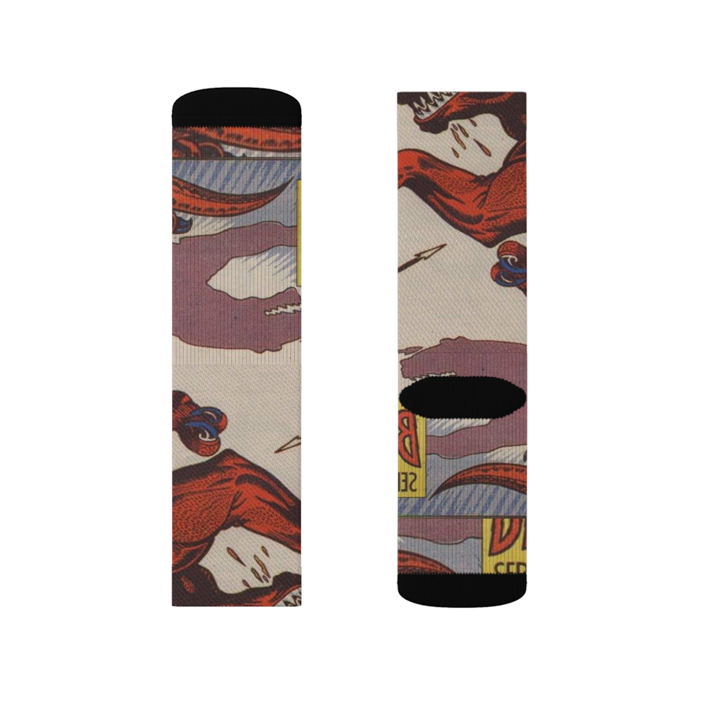 Red DINO Sublimation Socks