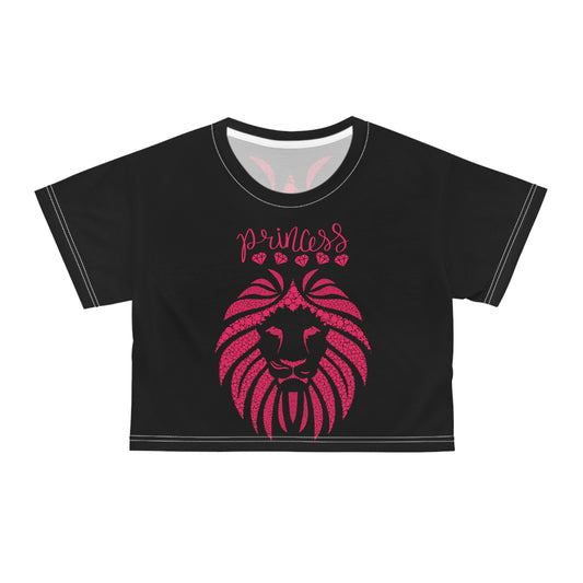 Princess Lion Crop Tee (Black)