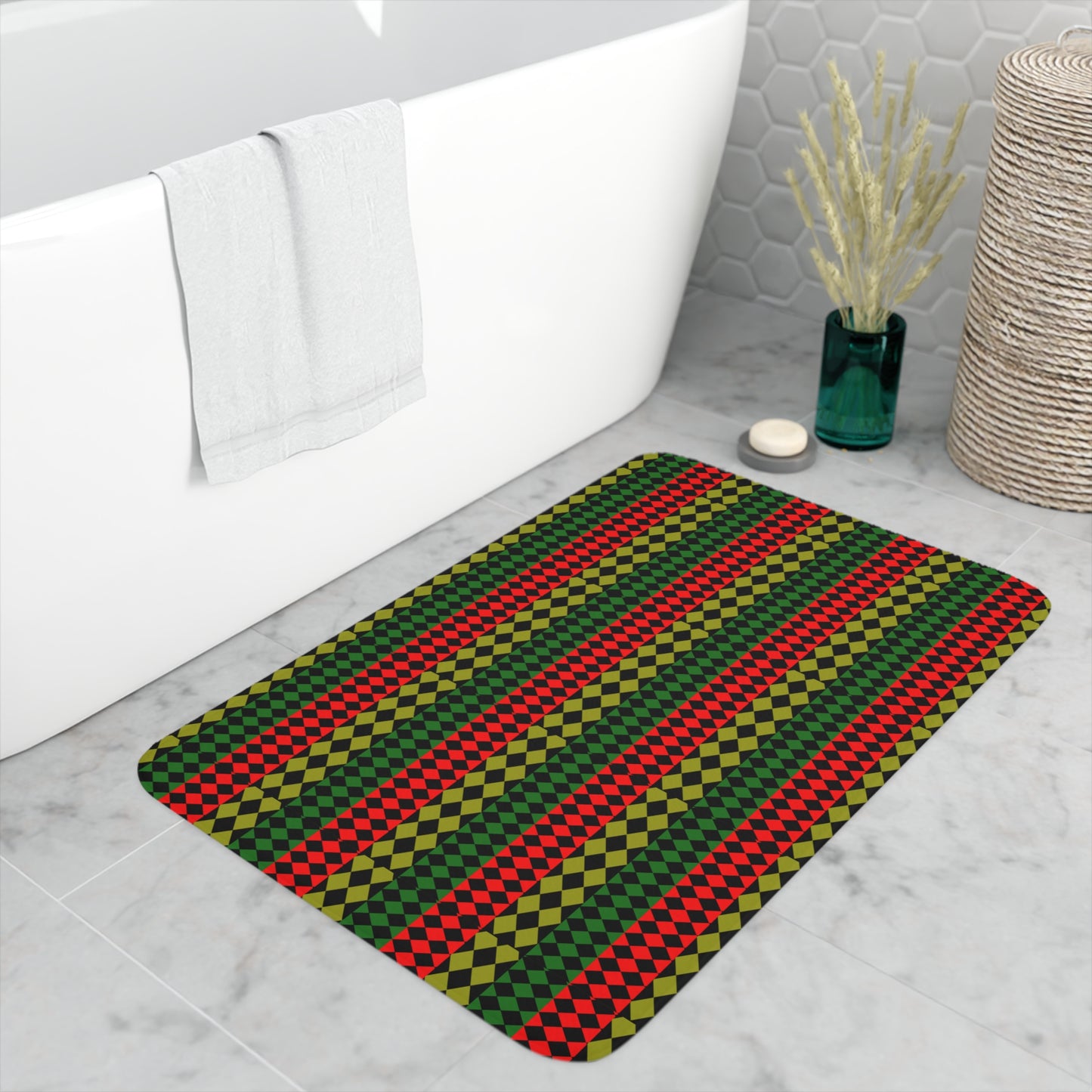 Pan African FLAG Memory Foam Bath Mat