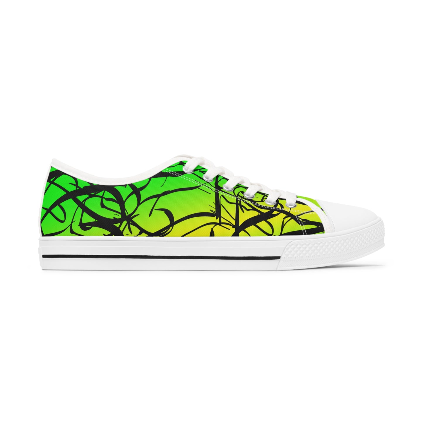 Dog and Cat on Green    Women's Low Top Sneakers