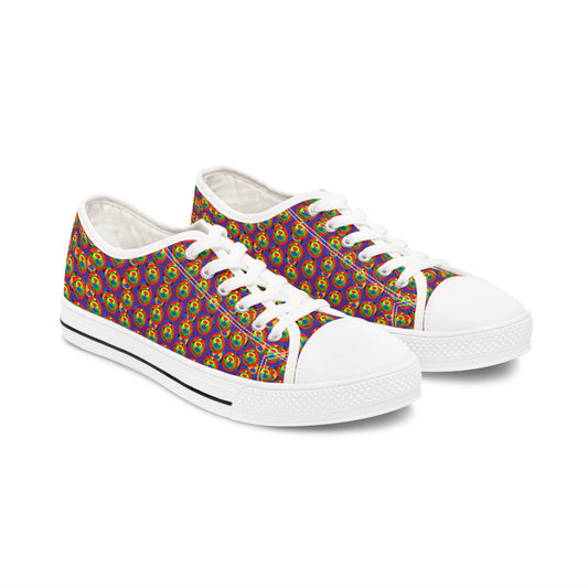 Blue and Red Horn Women's Low Top Sneakers