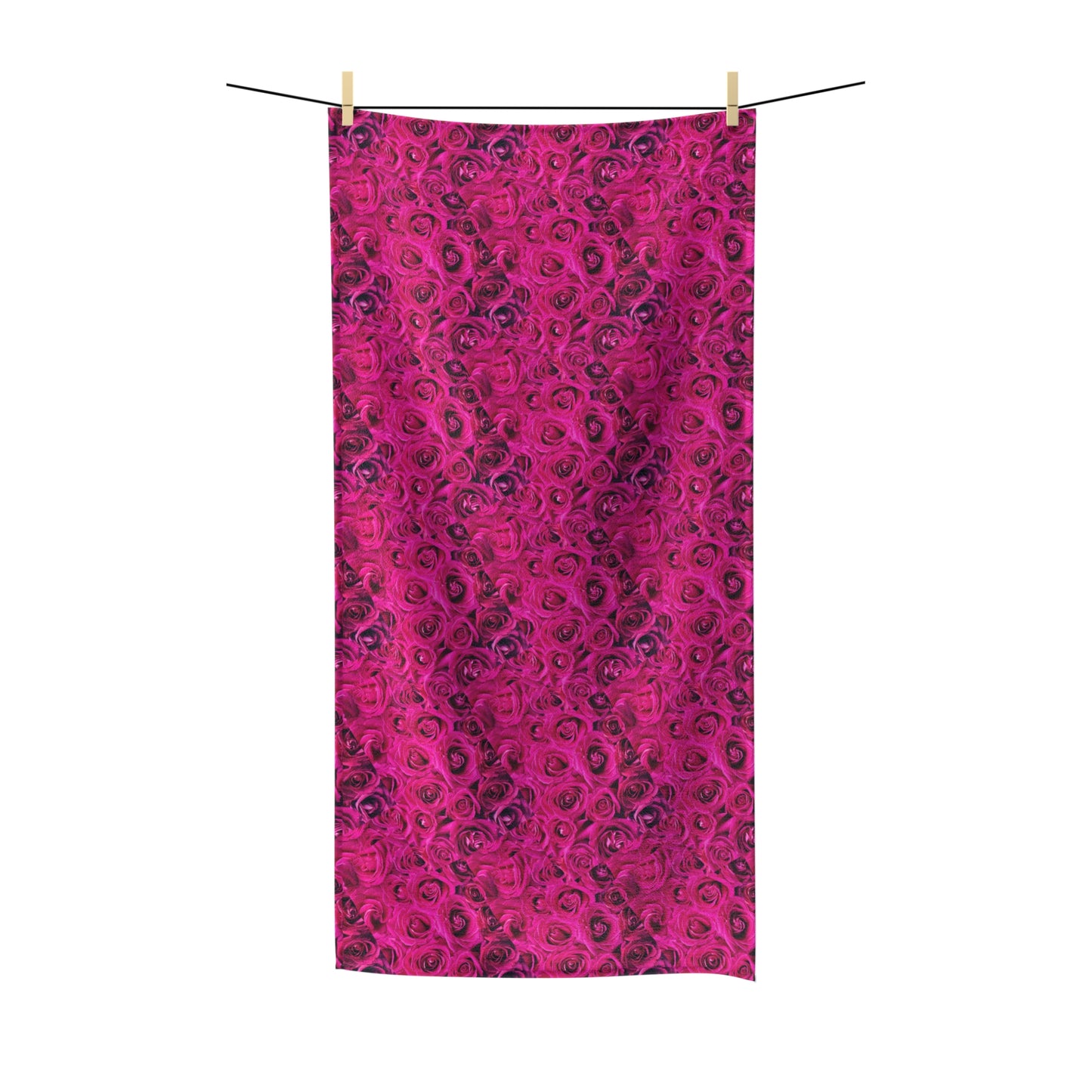 Pink-roses  Poly Cotton Towel