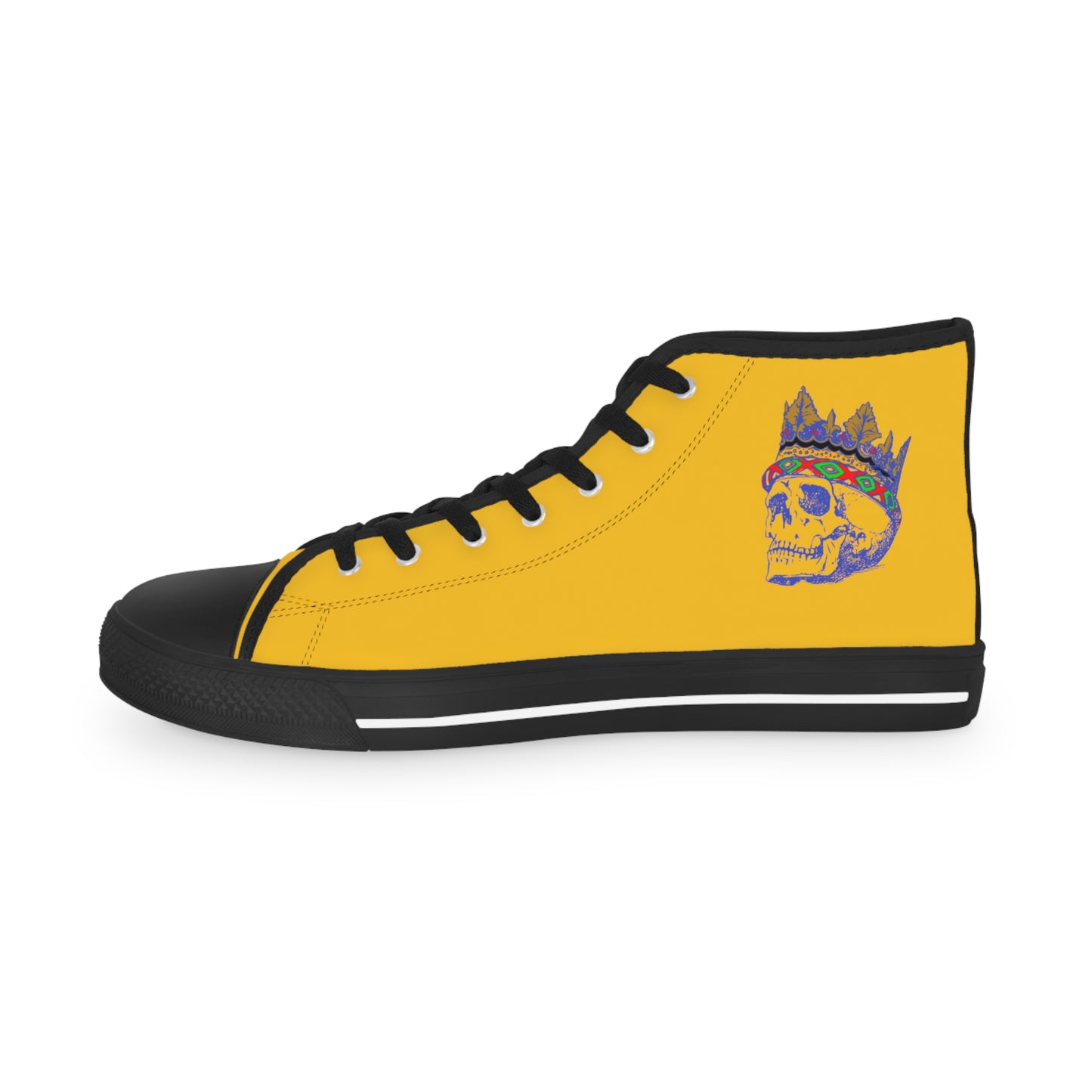 KING  SKULL On Mustard Men's High Top Sneakers