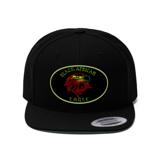 Black African Eagle (EMBROIDERED)  Unisex Flat Bill Hat