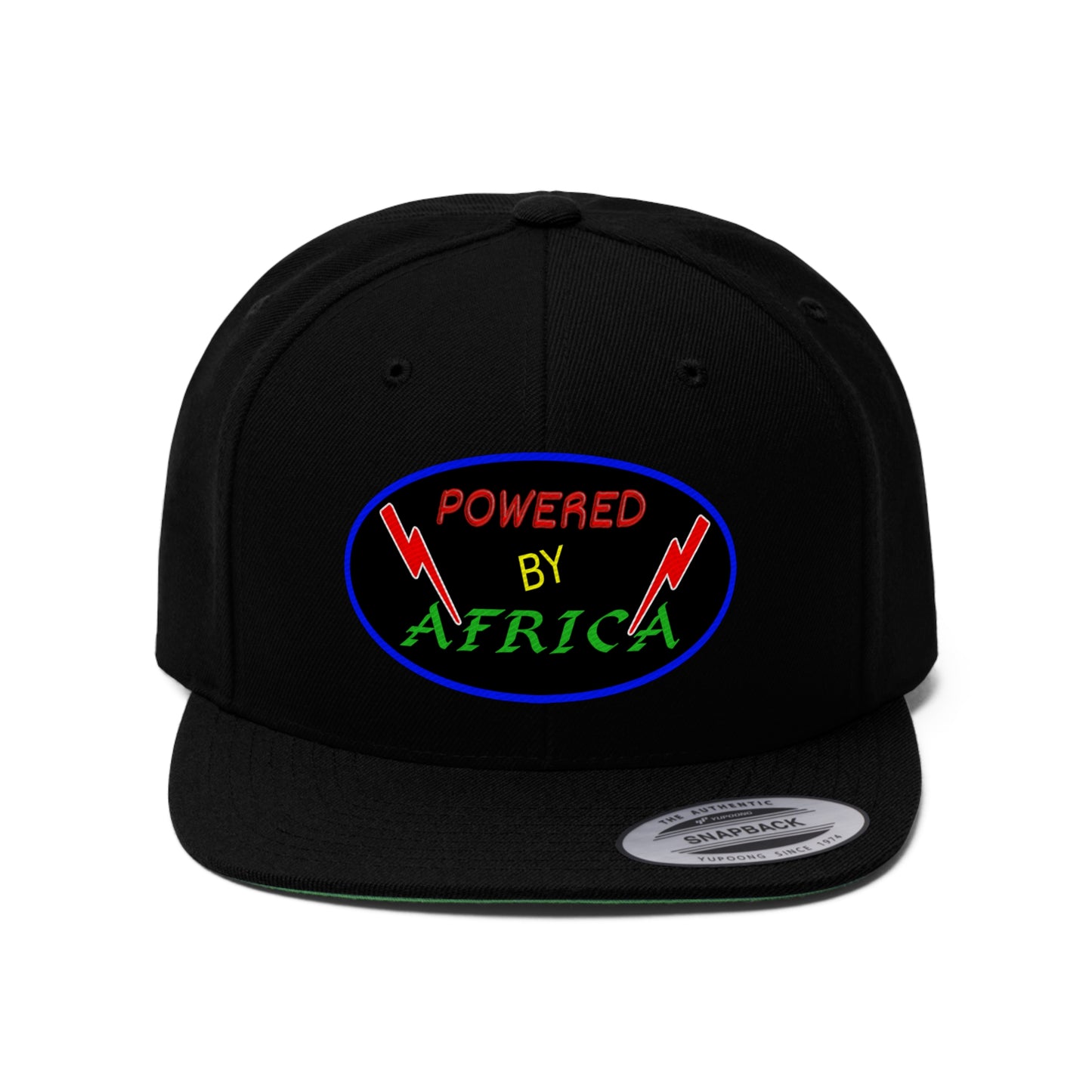 Powered By Africa (EMBROIDERED)  Unisex Flat Bill Hat