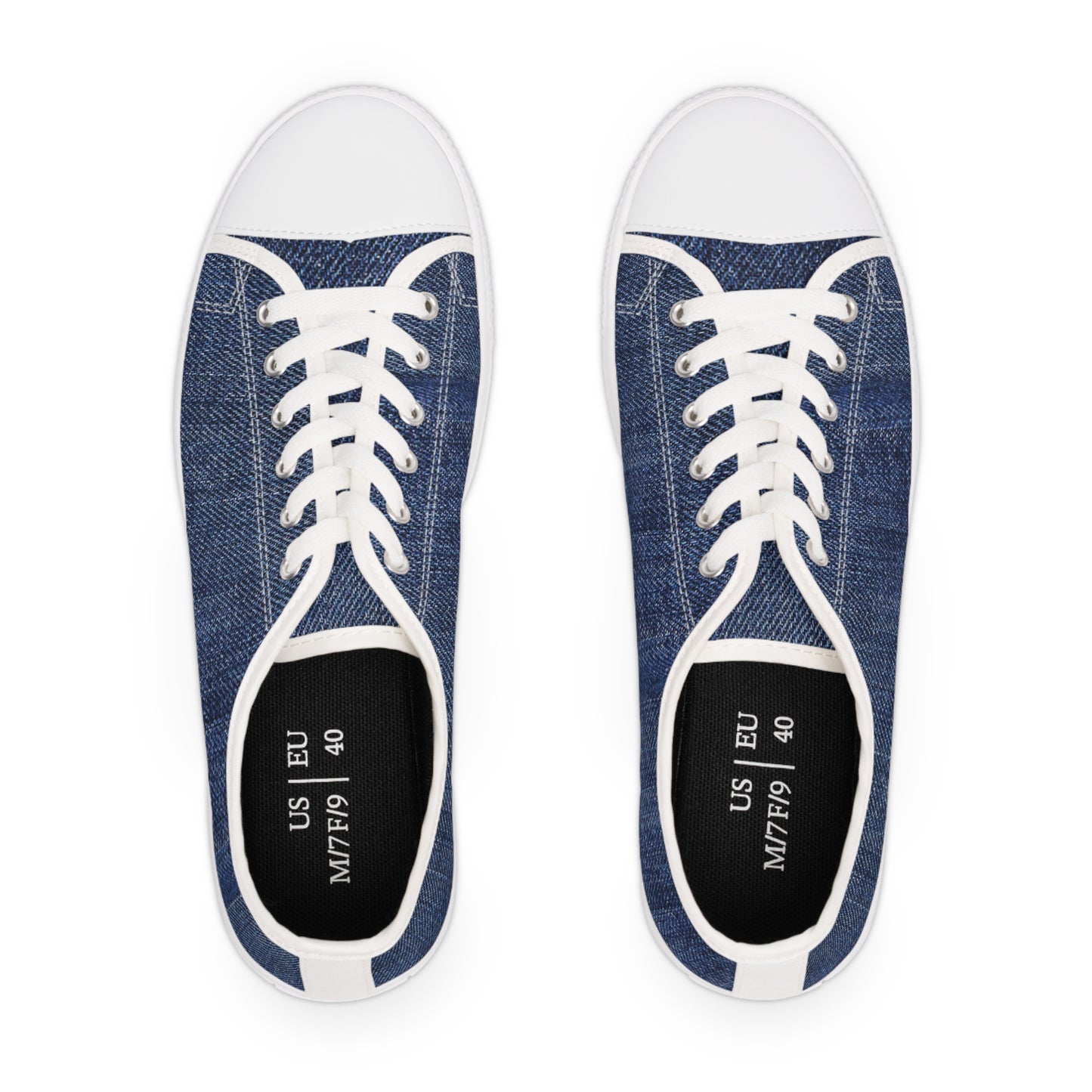 Blue Denim Style Women's Low Top Sneakers