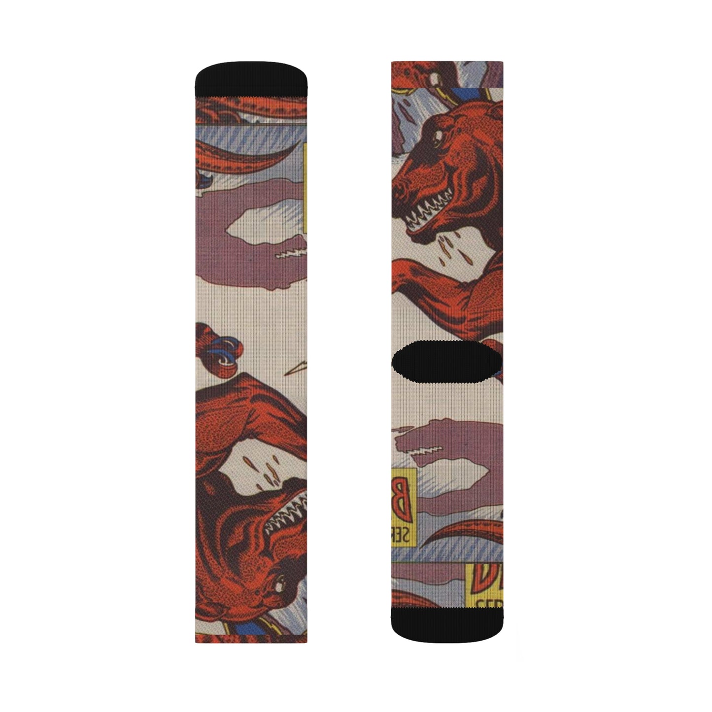 Red DINO Sublimation Socks